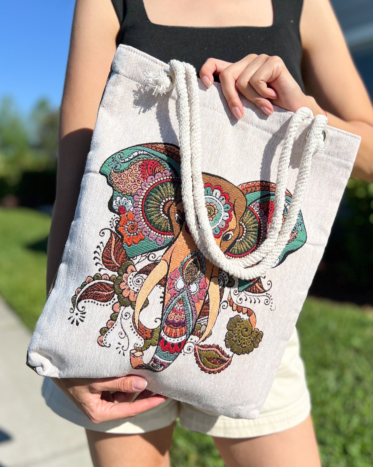 Tote Bag for Women, Bohemian Design Beach Bag