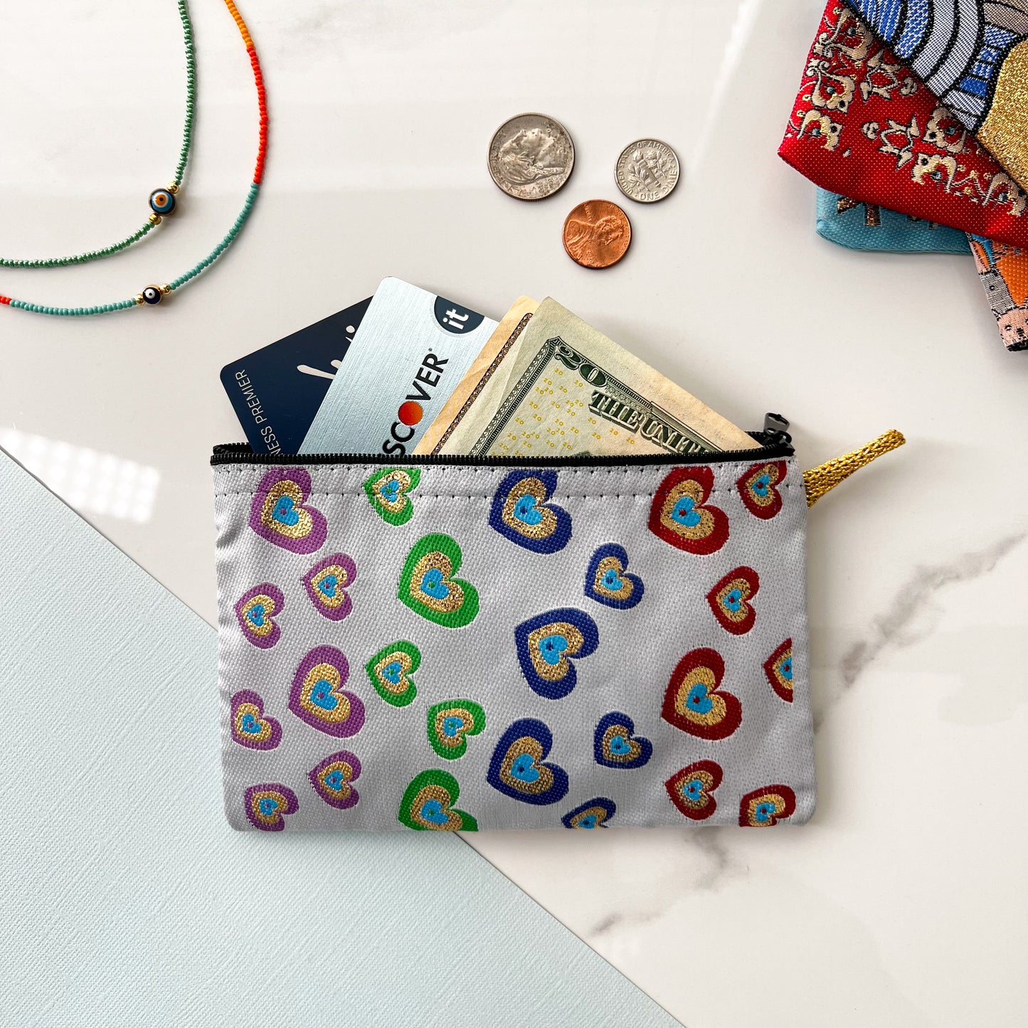 Heart Coin Purse, Evil Eye Purse, Cute Coin Purse