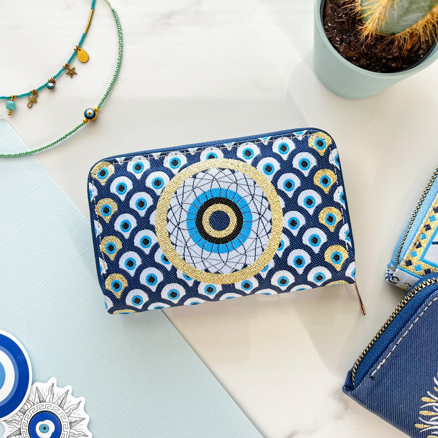 Small Purse, Evil Eye Wallet, Small Coin Purse and Card Wallet