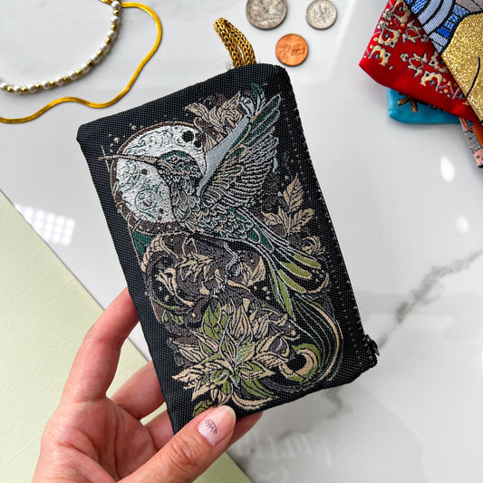 Bird Design Coin Purse, Boho Coin Purse, Artistic Purse