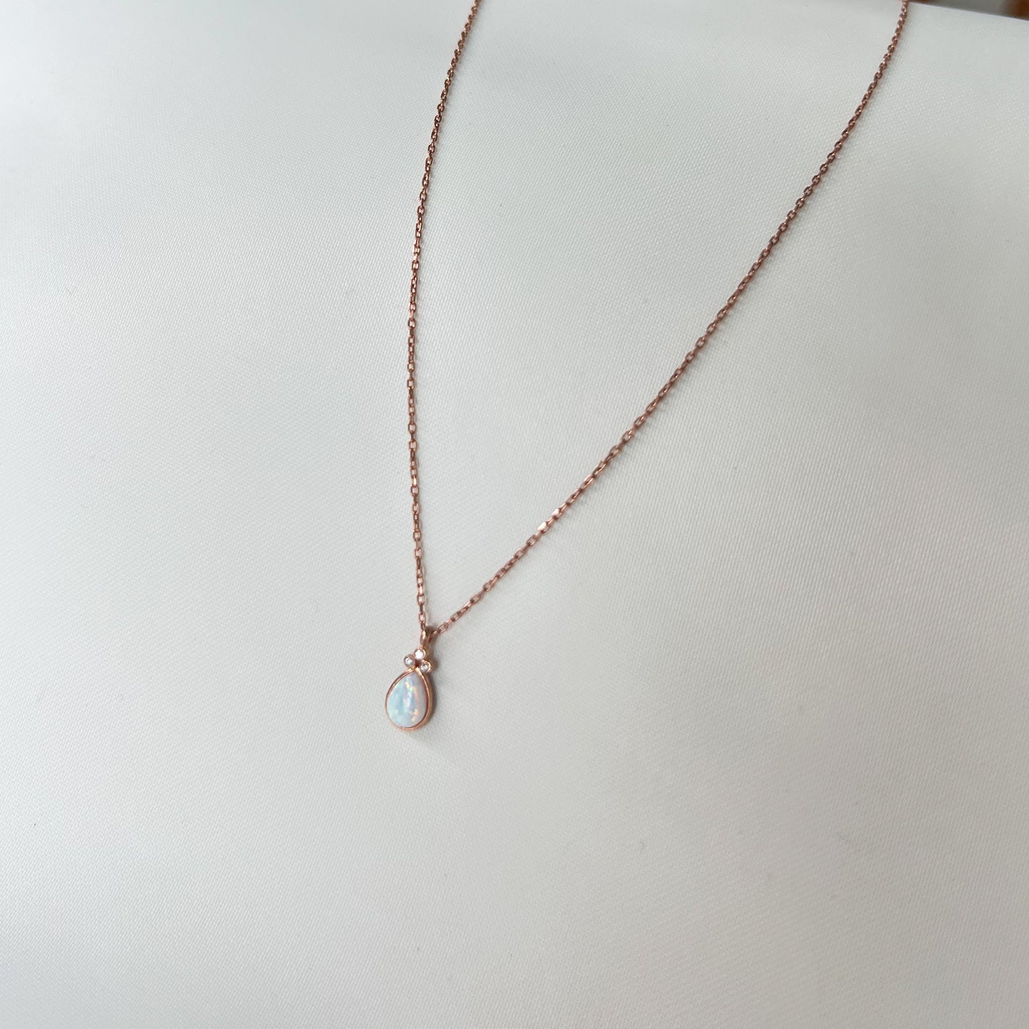 Silver Necklace with Stone, Charm Necklace for Women
