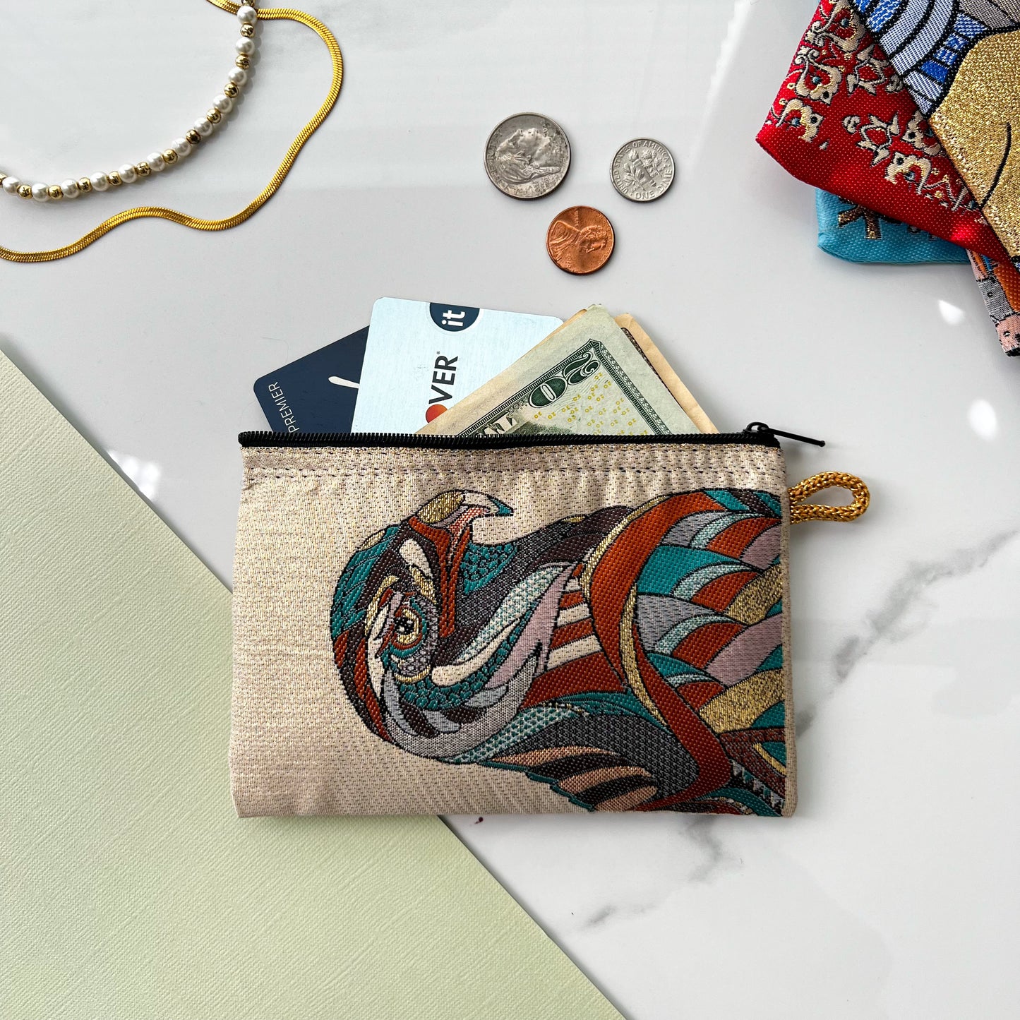 Coin Purse with Eagle Design, Animal Design, Bird Design Gift