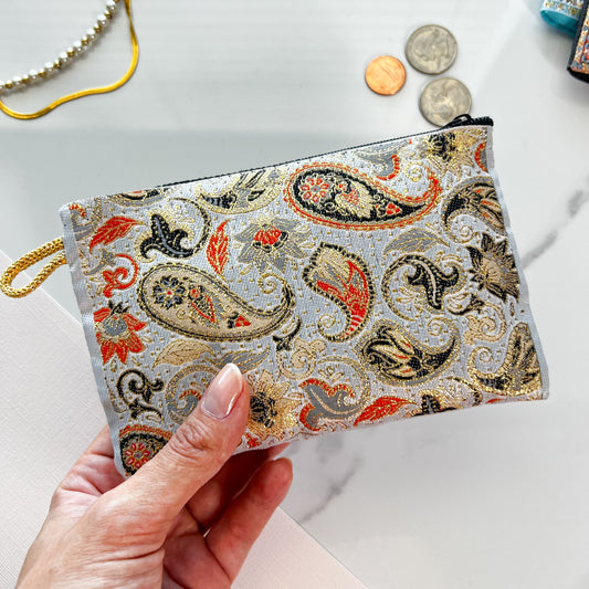 Fabric Zipper Pouch, Handmade Coin Purse