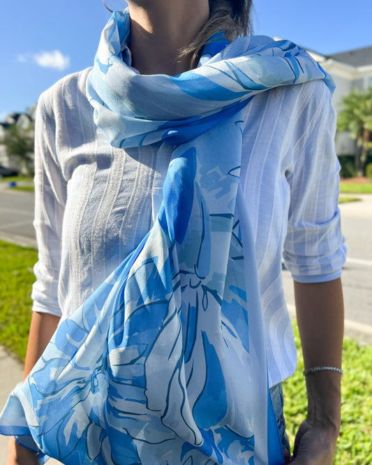 Elegant and Soft Shawls, Floral Pashmina, Silky Scarf for Women
