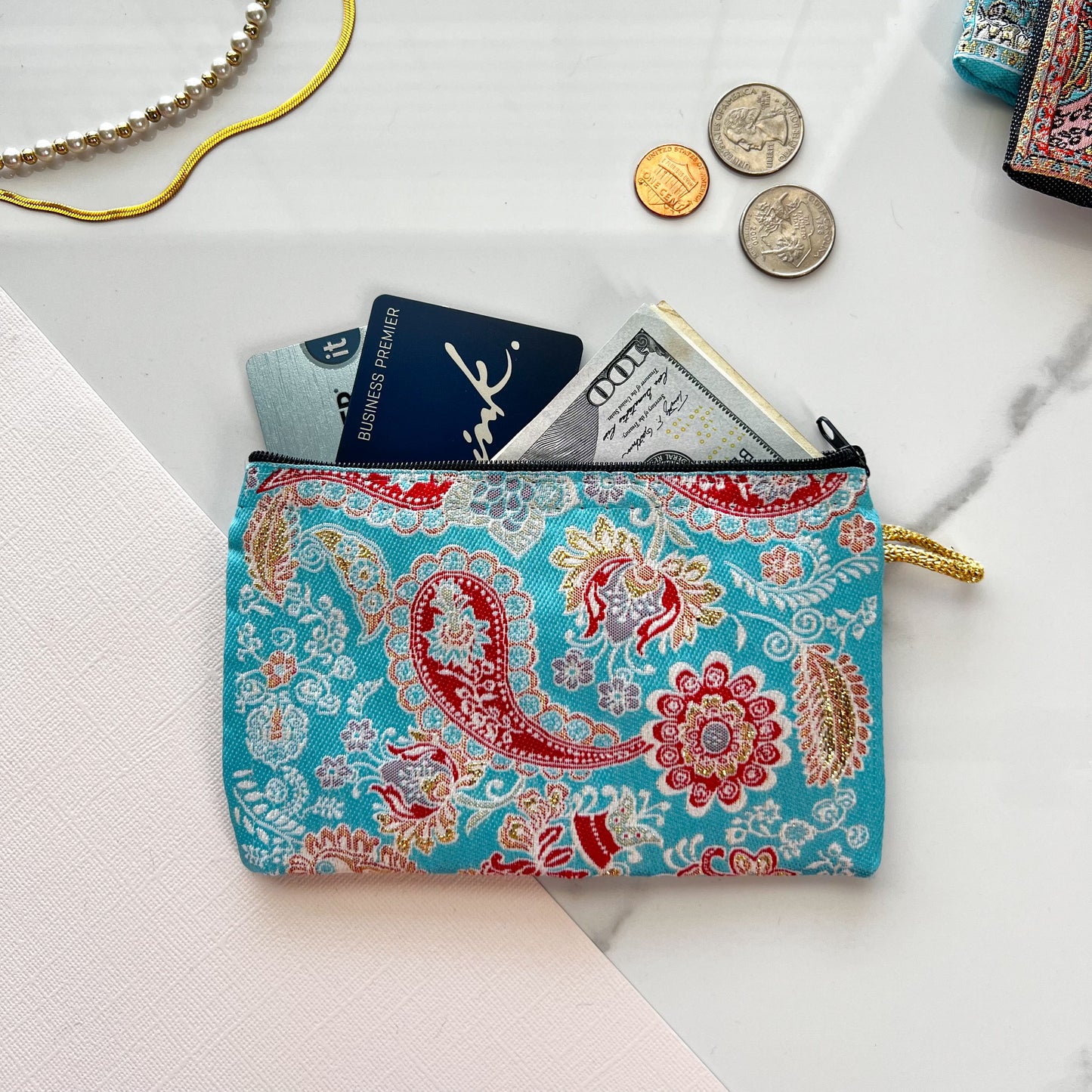 Small Fabric Pouch, Travel Pouch, Coin Purse