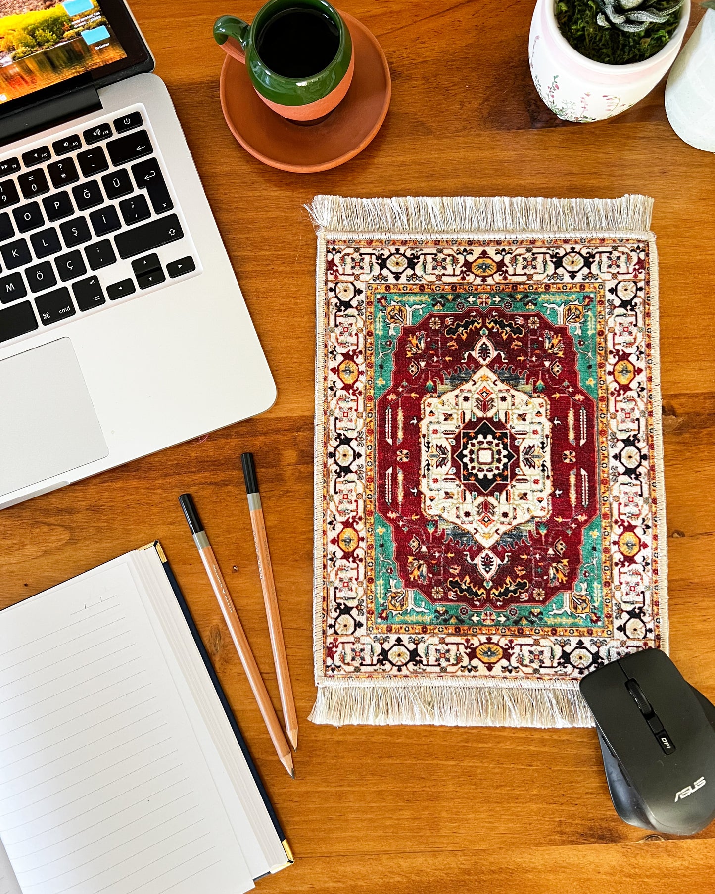 Turkish Miniature Rug, Carpet Mouse Pad, Doll House Rug