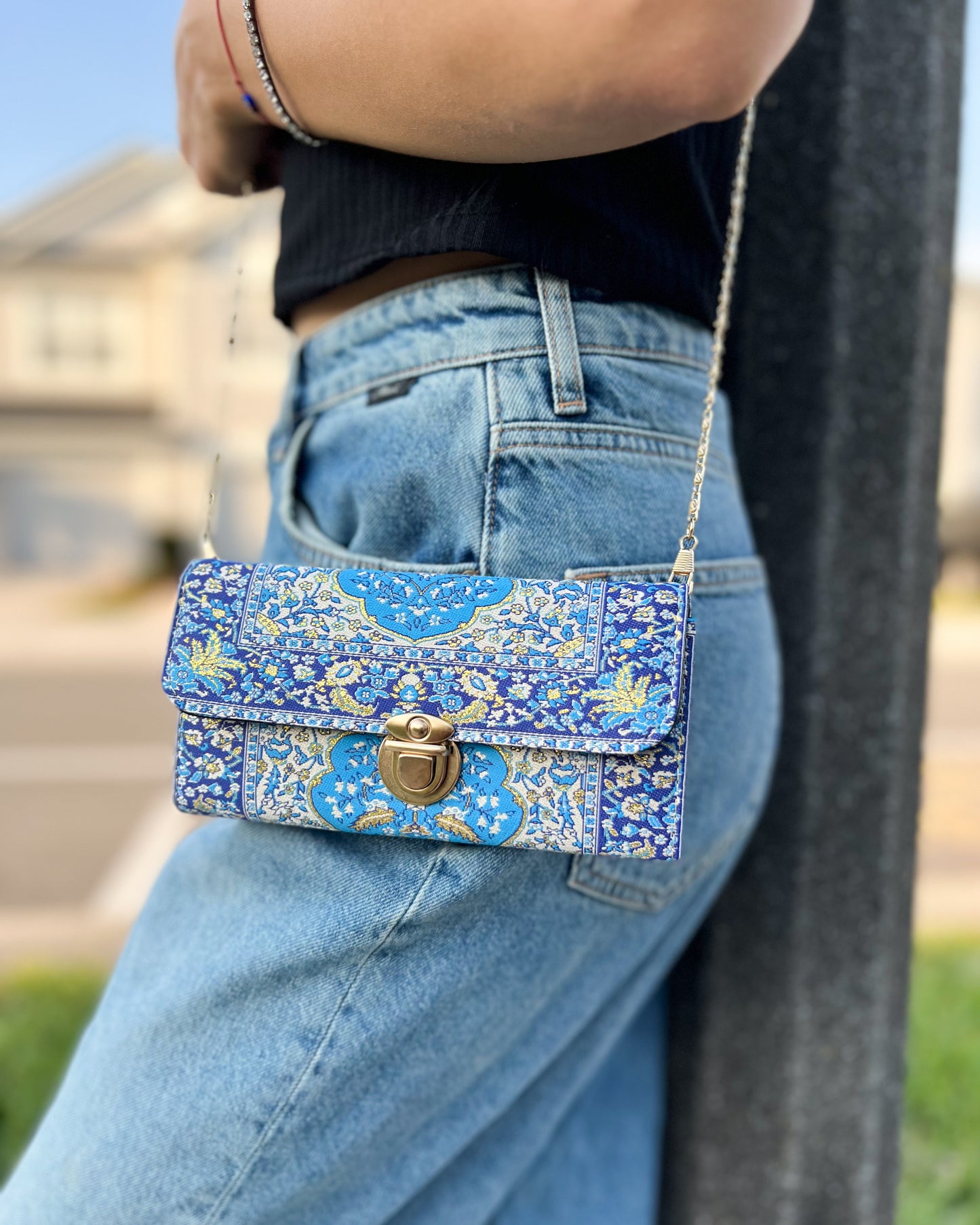 Rug Design Crossbody Bag, Boho Shoulder Bag
