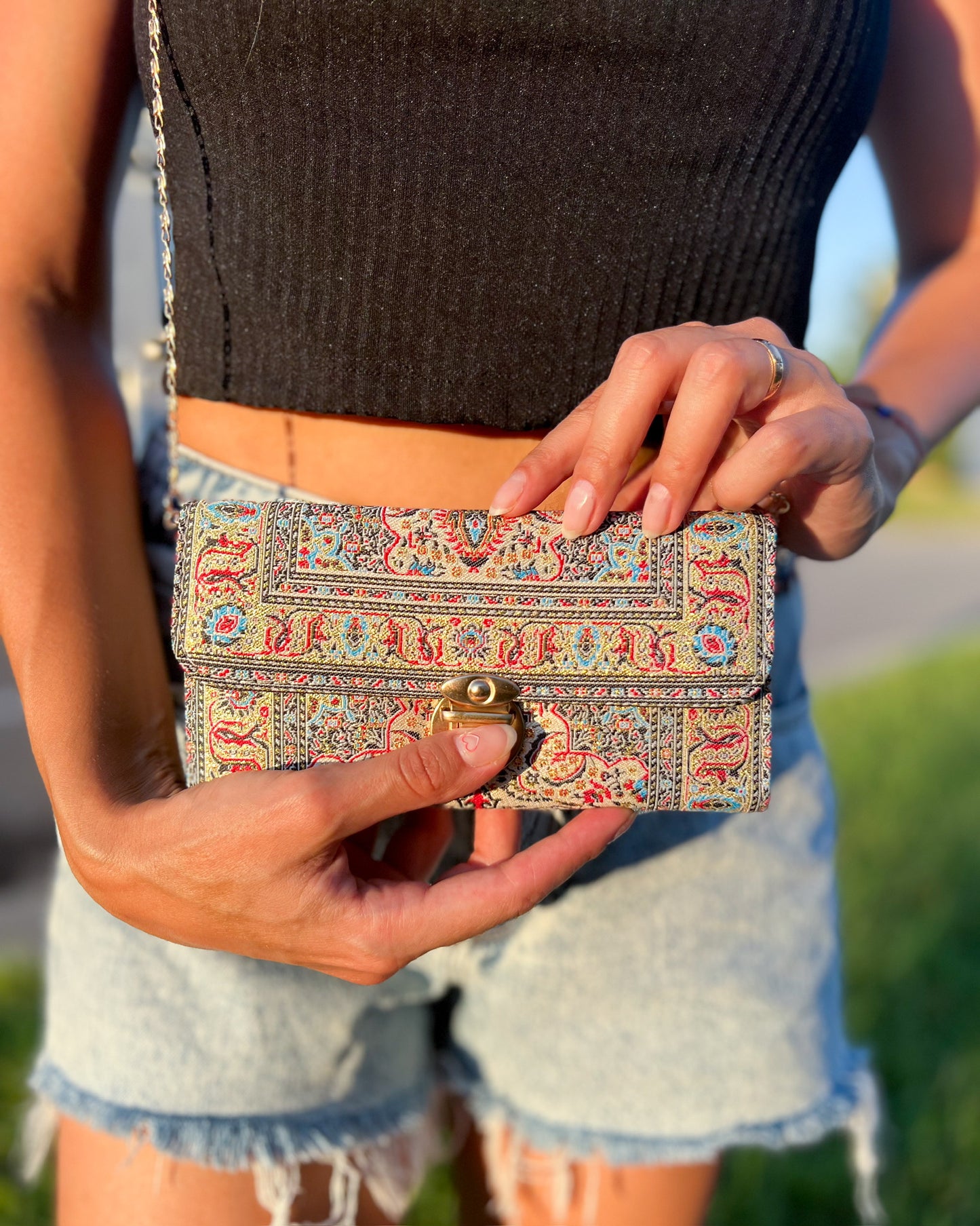 Rug Design Purse, Small Shoulder Bag for Women