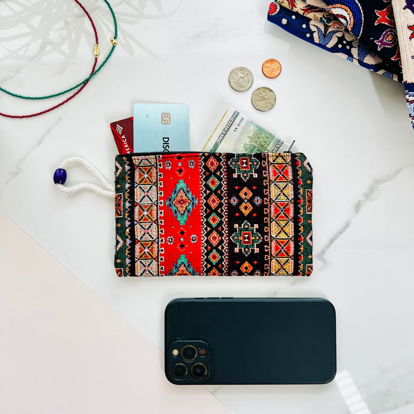 Women Fabric Coin Purse, Make up Pouch, Zipper Pouch