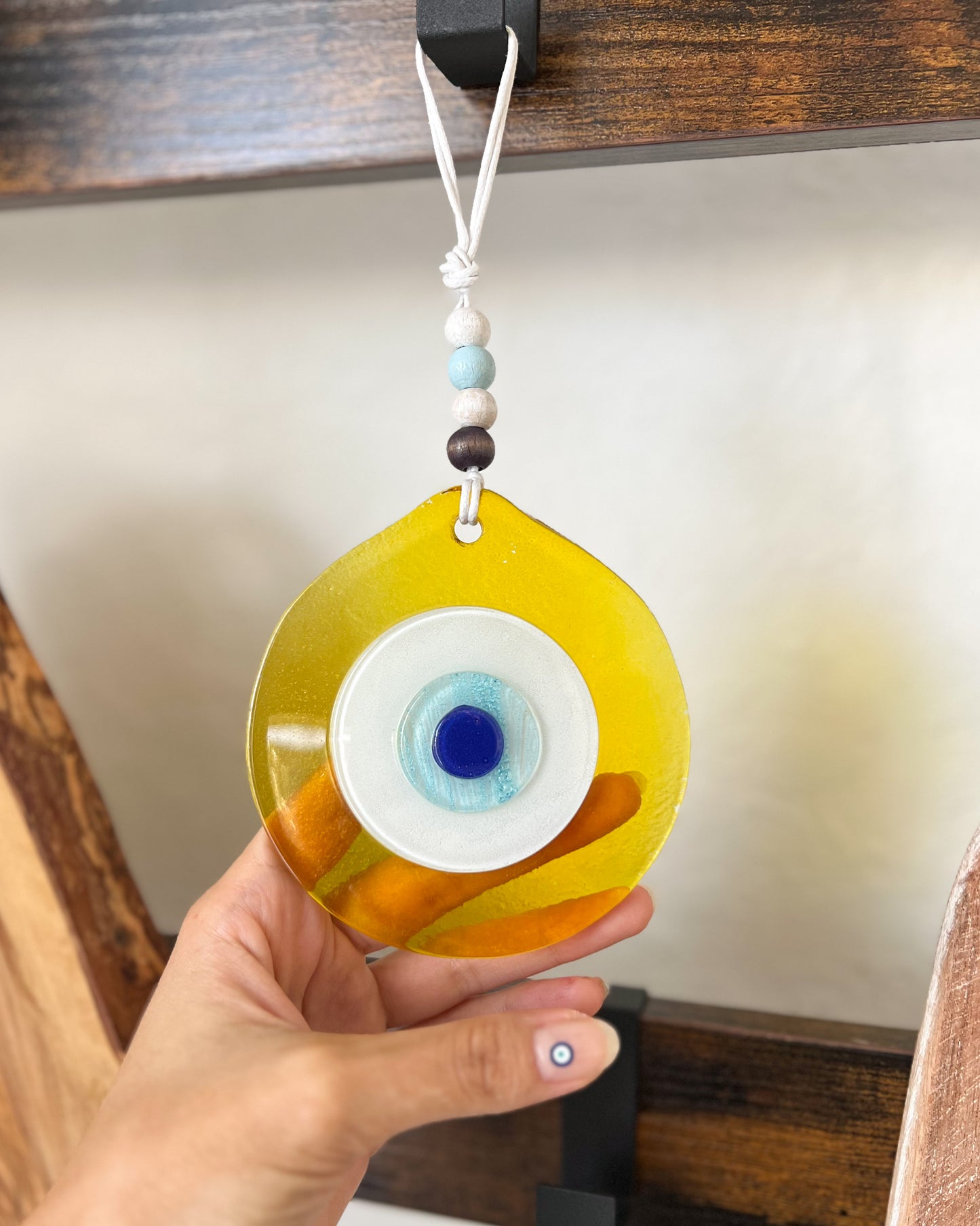 Evil Eye Wall Hanging, Handmade Evil Eye Decor, Glass Decors