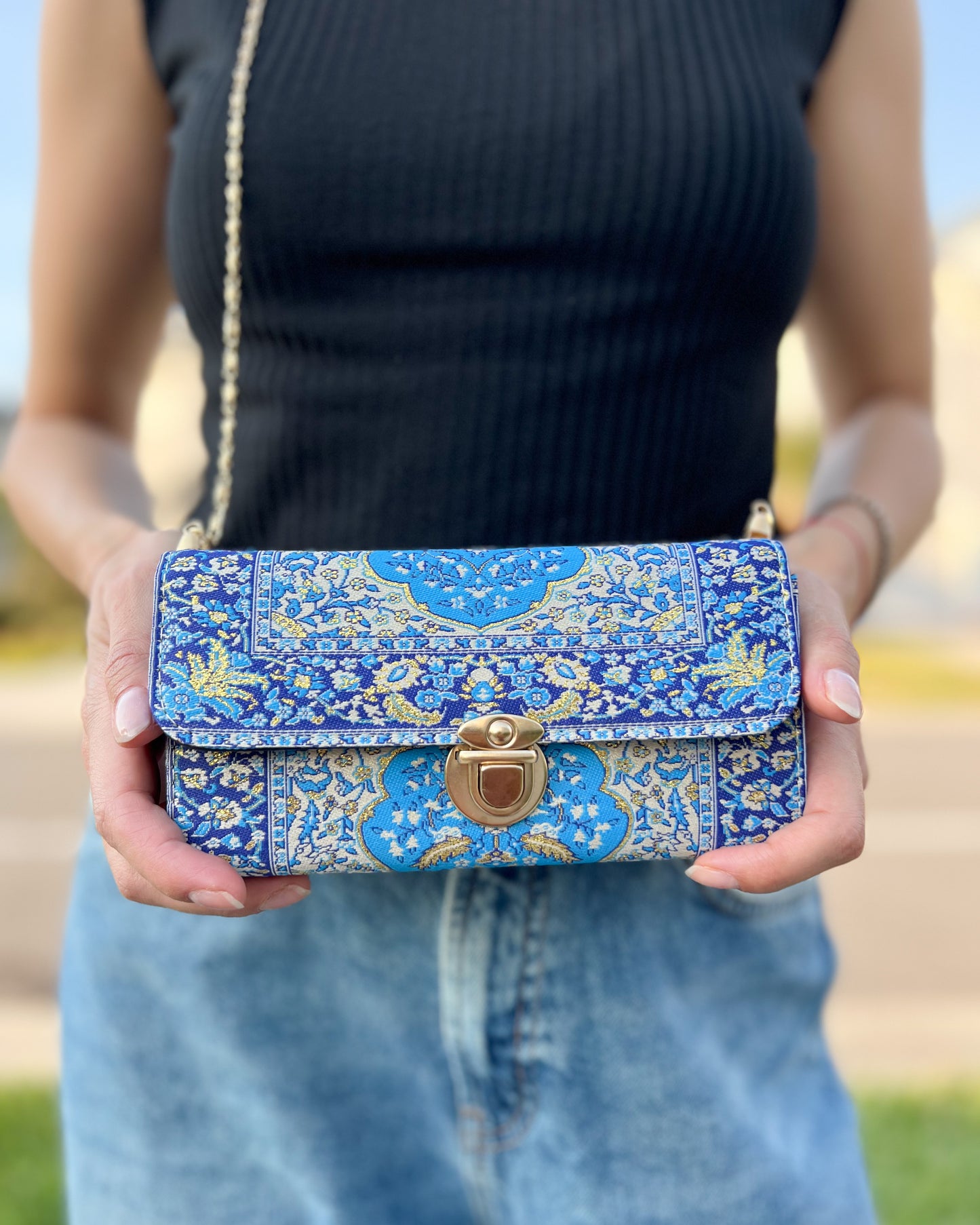 Rug Design Crossbody Bag, Boho Shoulder Bag