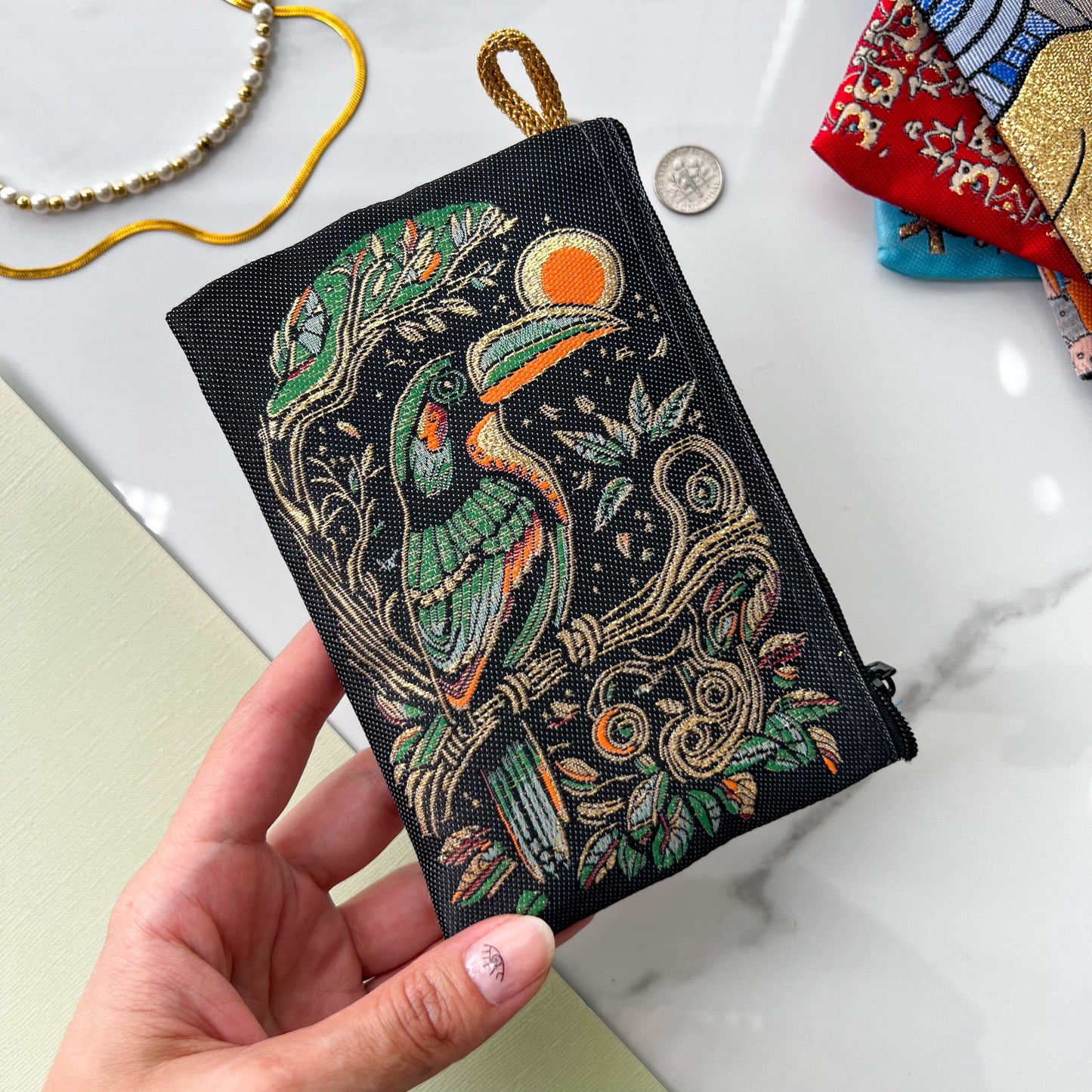 Parrot Design Purse, Handmade Coin Purse, Animal Design Gift