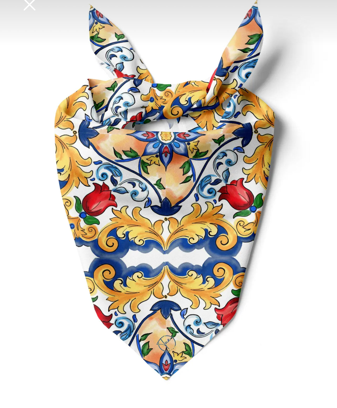 Floral Scarf, Luxury Scarf, Floral Bandana, Satin Bandana