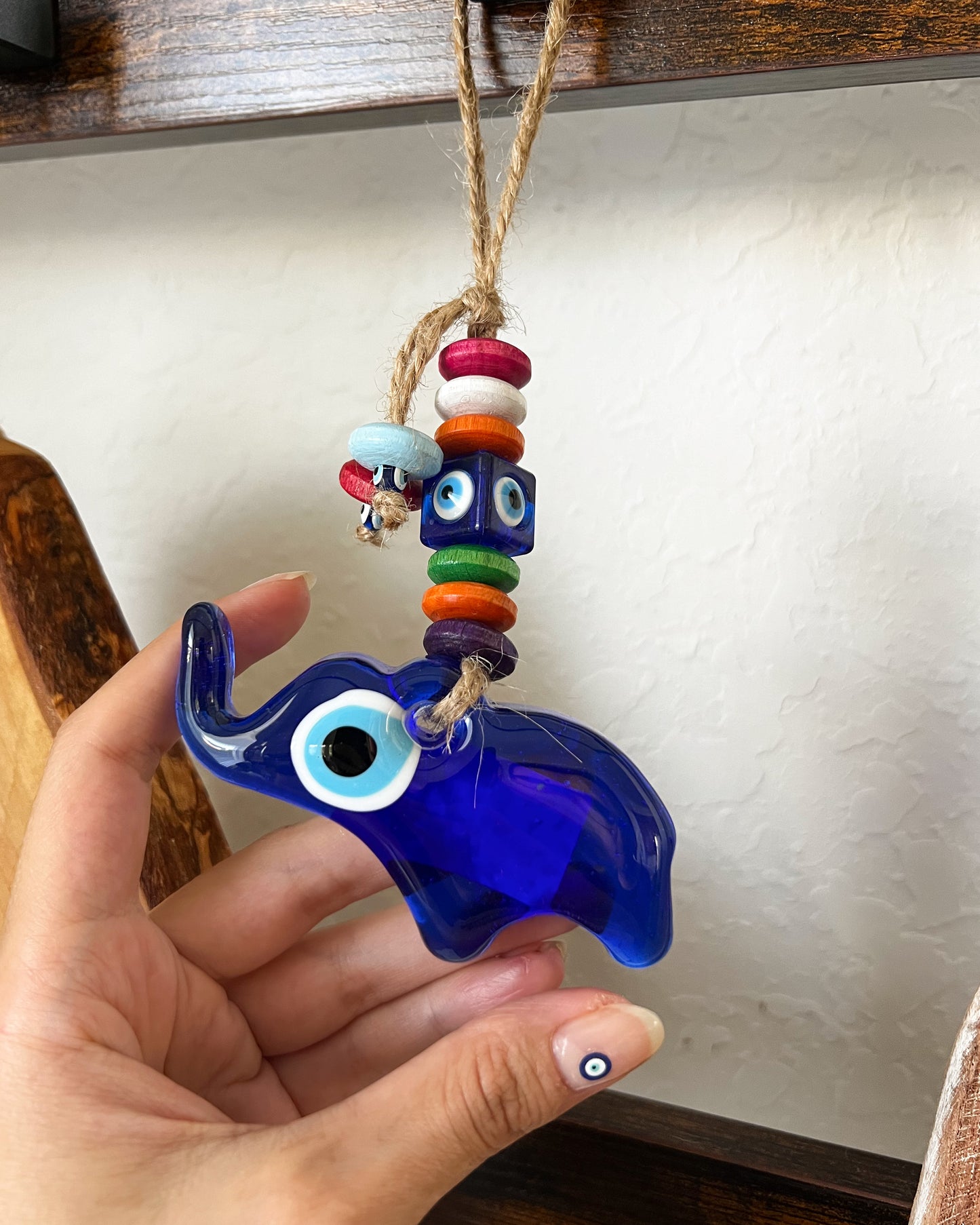 Elephant Evil Eye Wall Hanging, Cute Wall Decor, Boho Decor