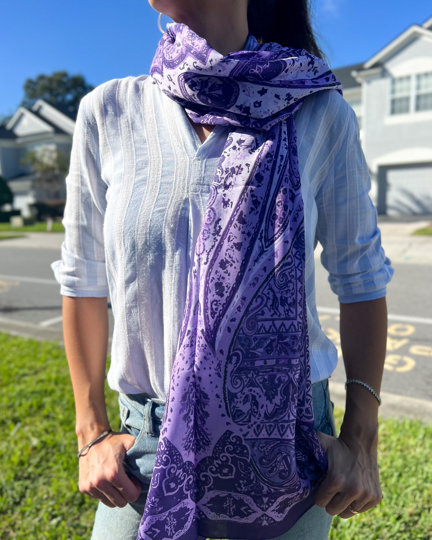 Purple Pashmina, Soft and Silky Wrap