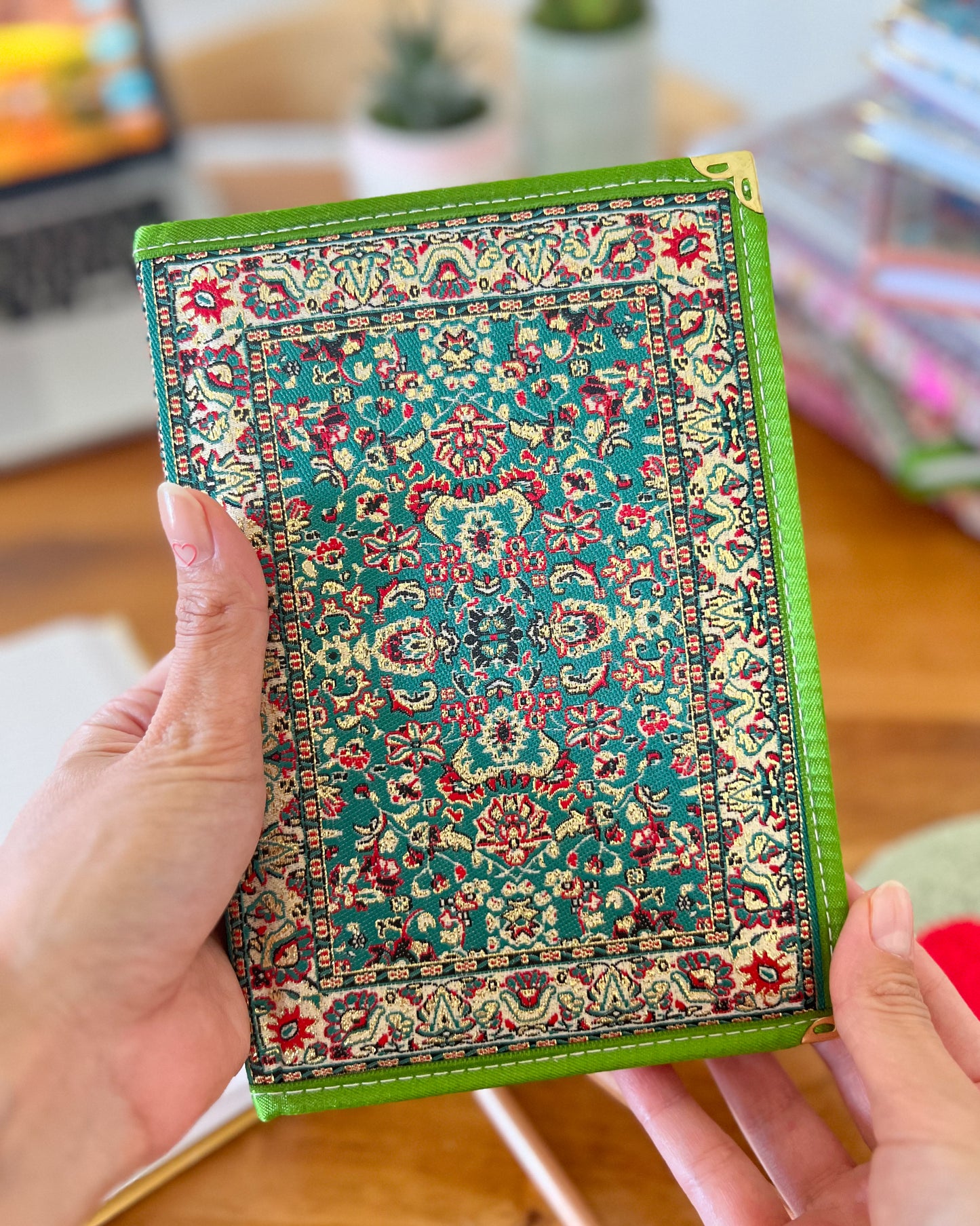 Large Green Notebook, Turkish Rug Design Journal