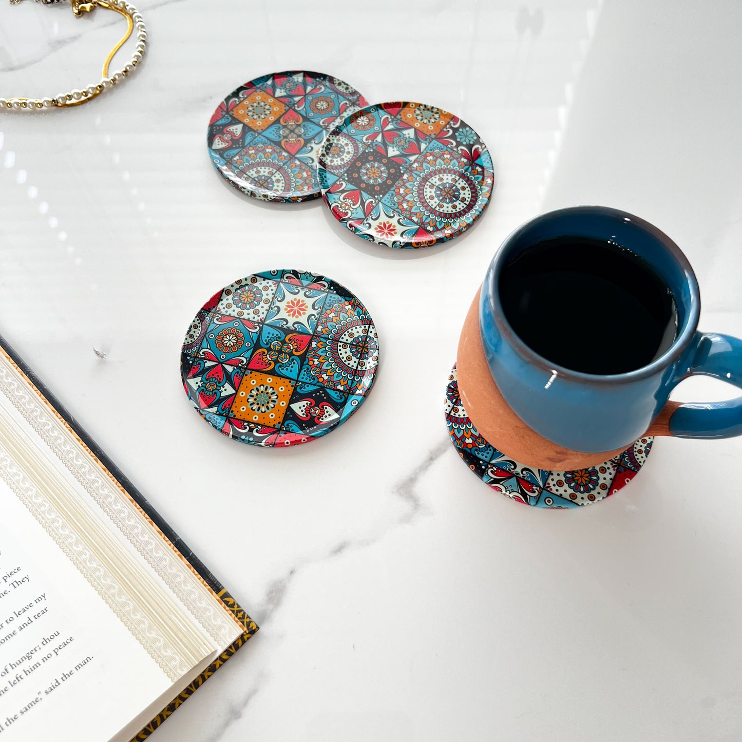 Boho Coaster, Tin Coaster, Turkish Coaster