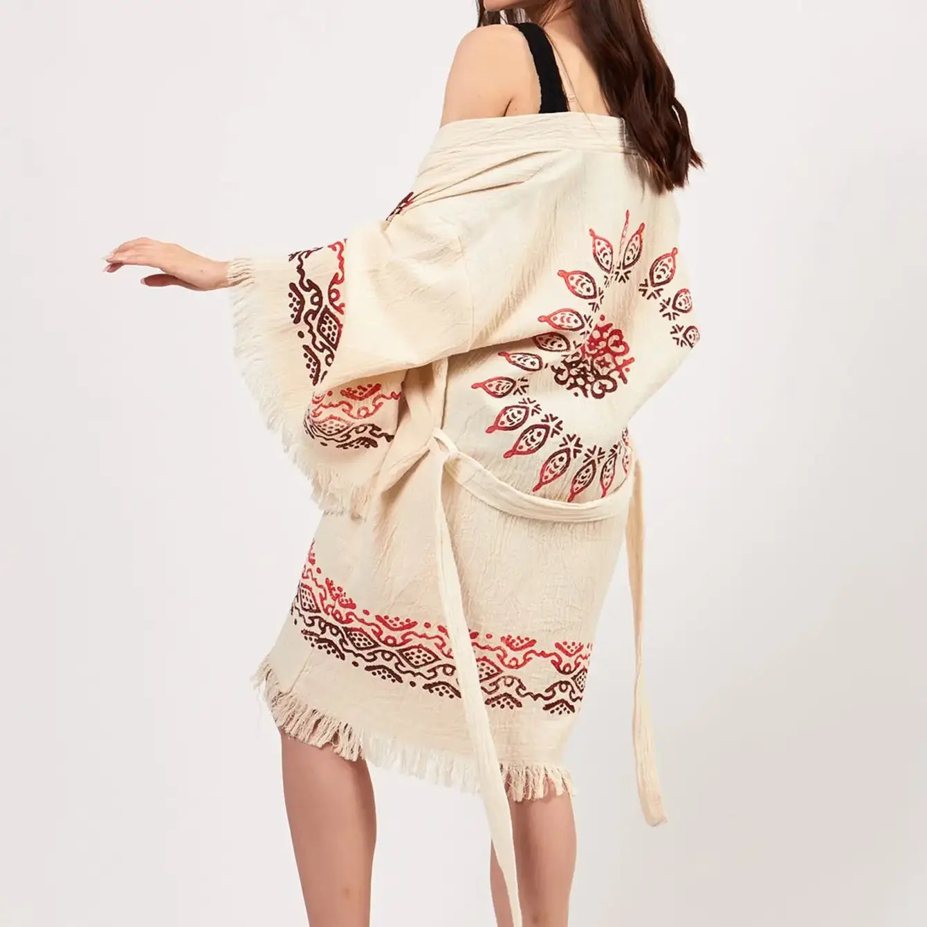 %100 Cotton Boho Kaftan/Kimono/Bathrobe, Evil Eye Kimono