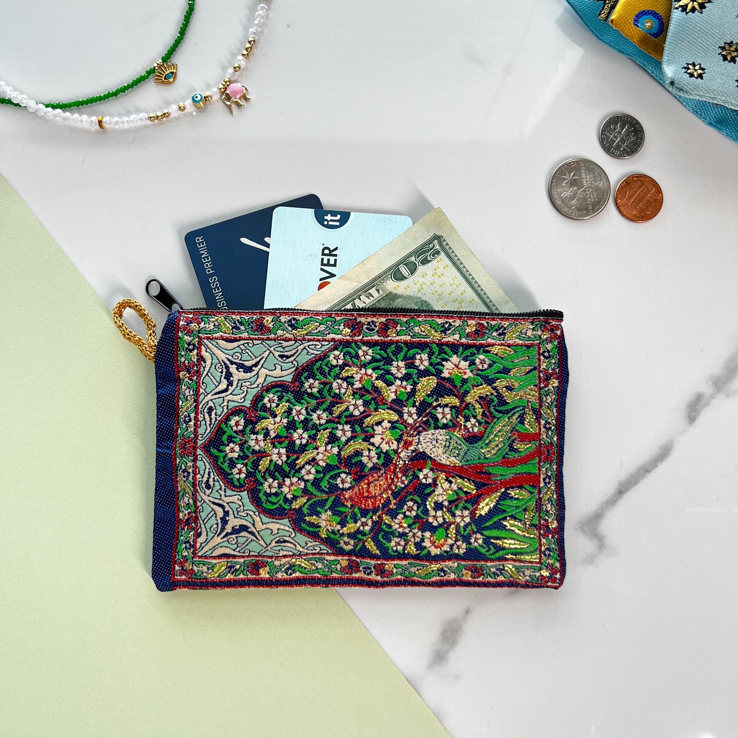 Floral Coin Purse, Zipper Pouch, Cute Purse for Women