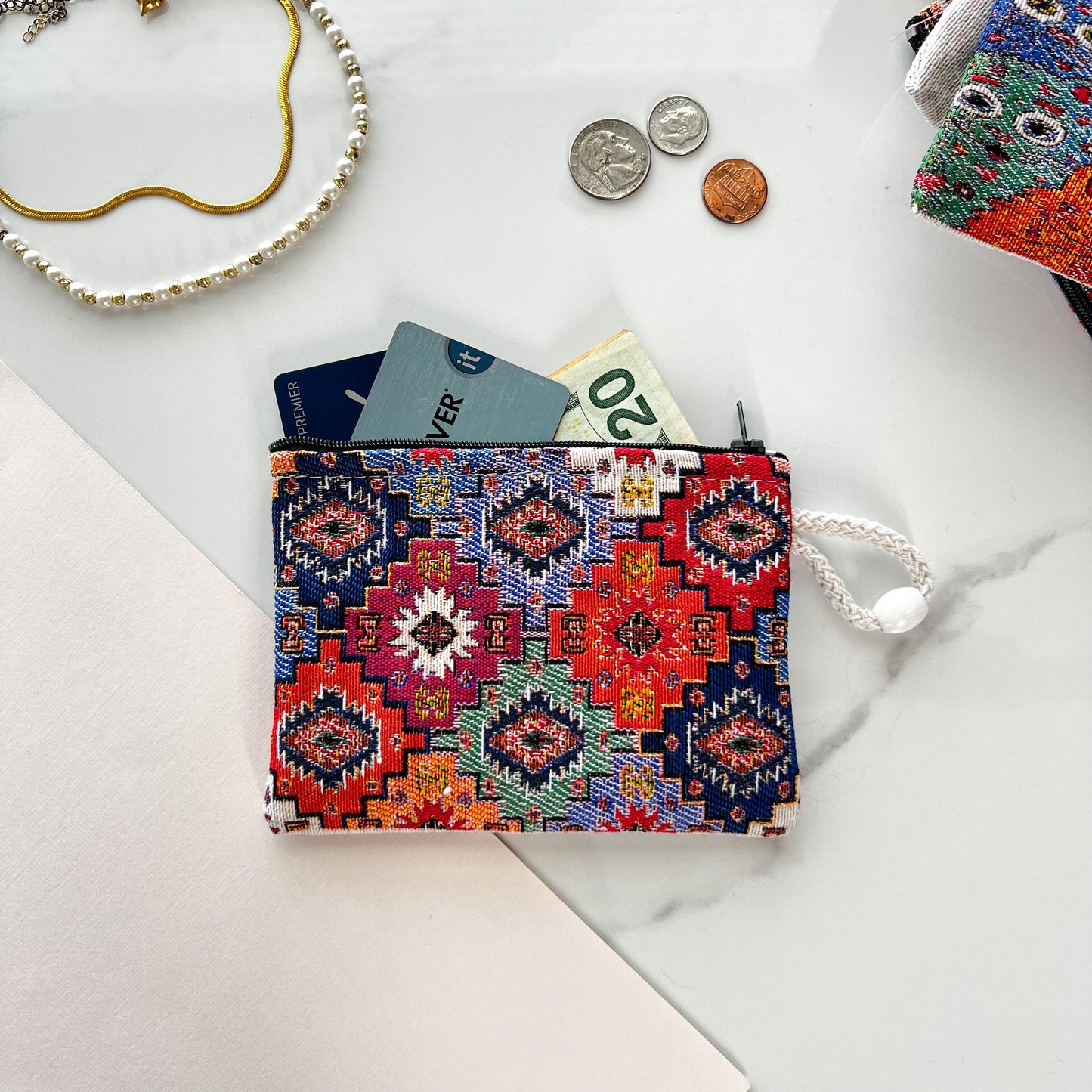 Handmade Coin Purse, Zipper Pouch, Fabric Pouch