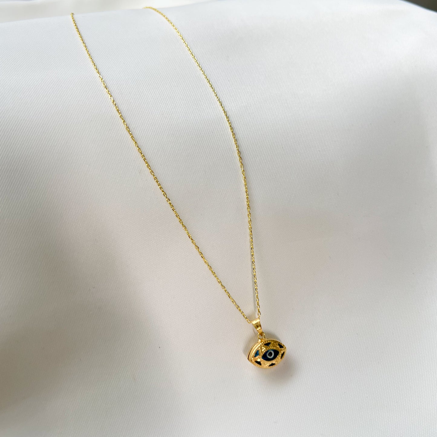 Evil Eye Necklace with Charm, Boho Style Jewelry for Women