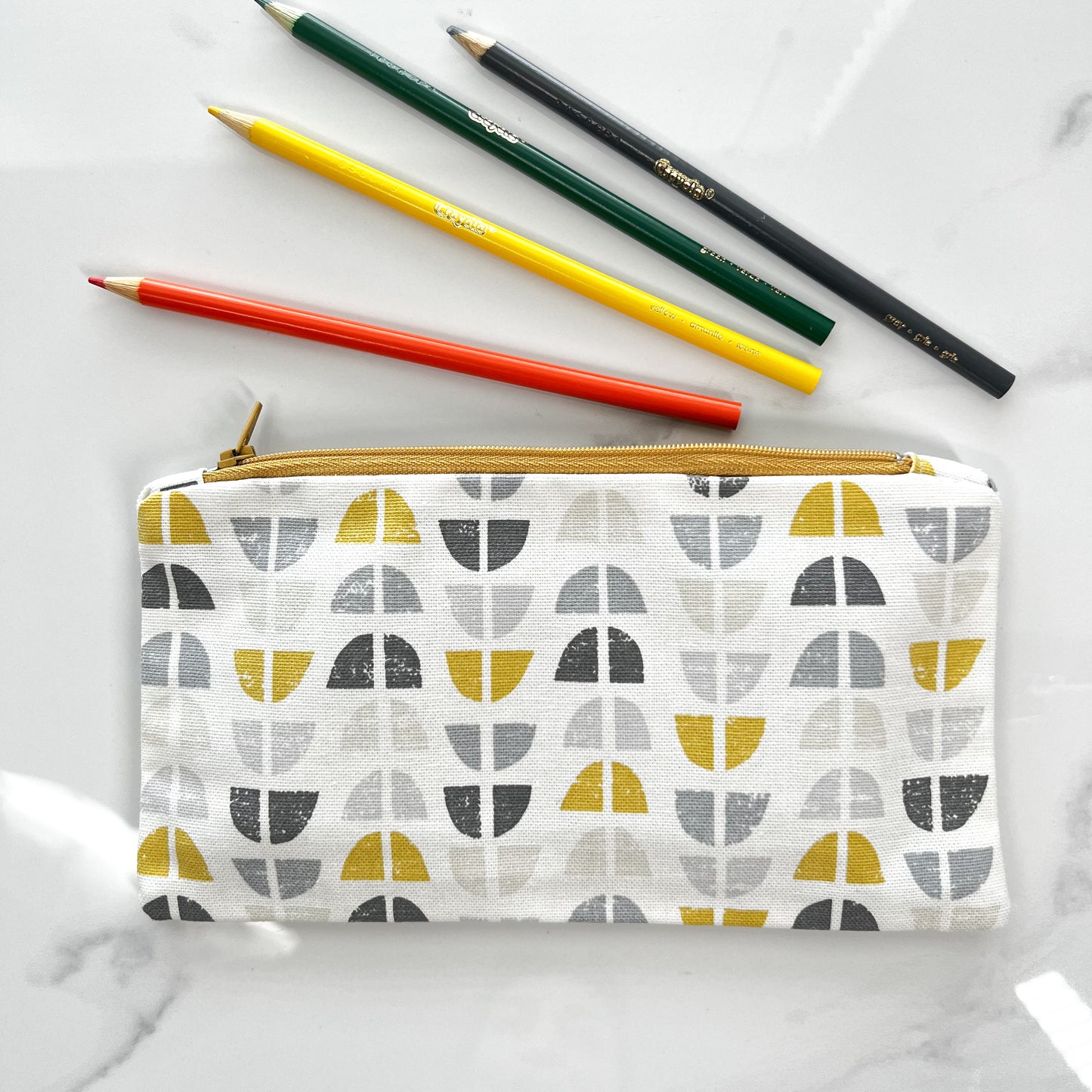 Handmade Pencil Case, Cotton Fabric Pouch, Makeup Bag