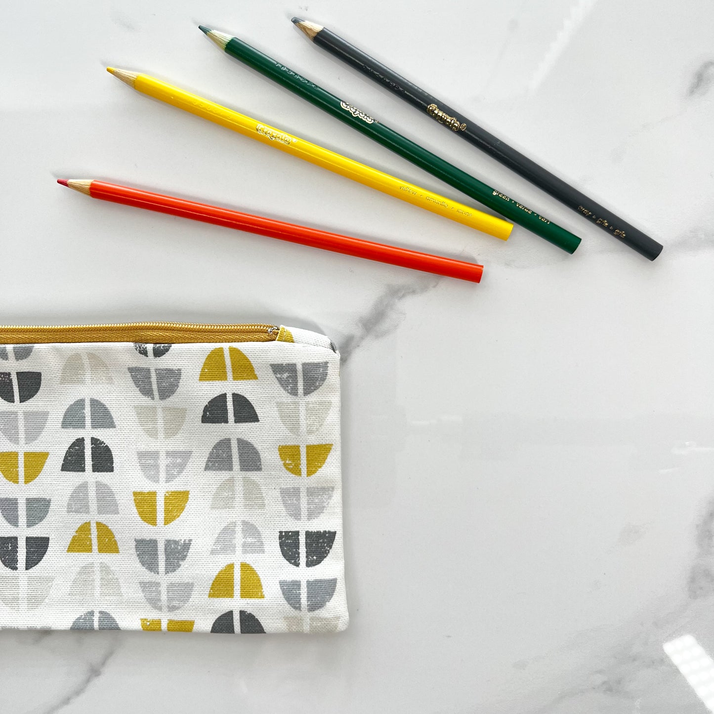 Handmade Pencil Case, Cotton Fabric Pouch, Makeup Bag