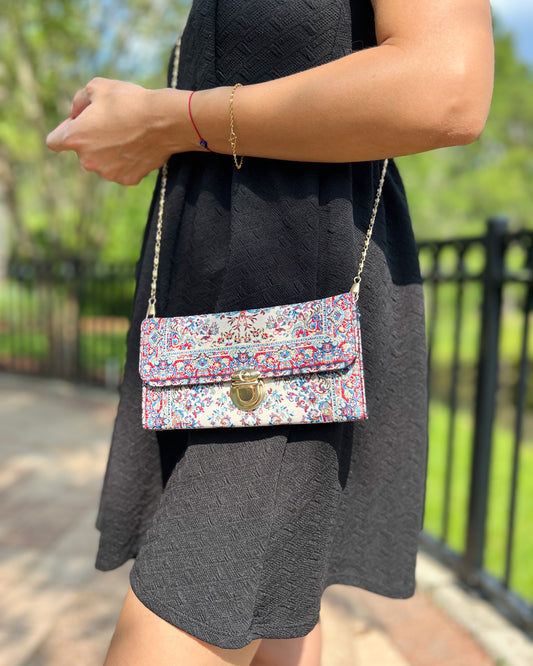 Beige Crossbody Bag, Cute Shoulder Bag, Rug Design Bag