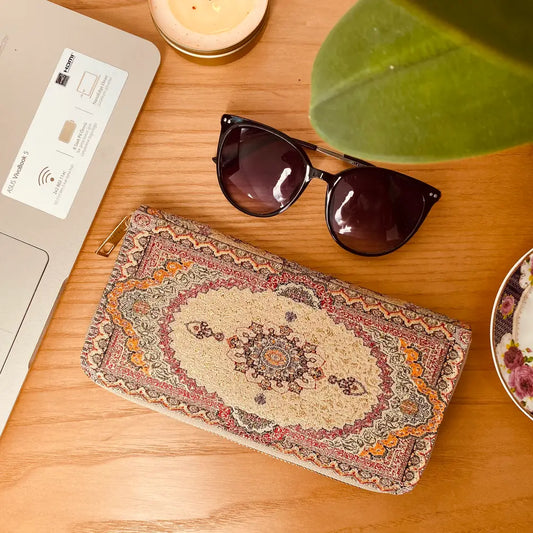 Boho Wallet for Women, Handmade Zip Around Wallet