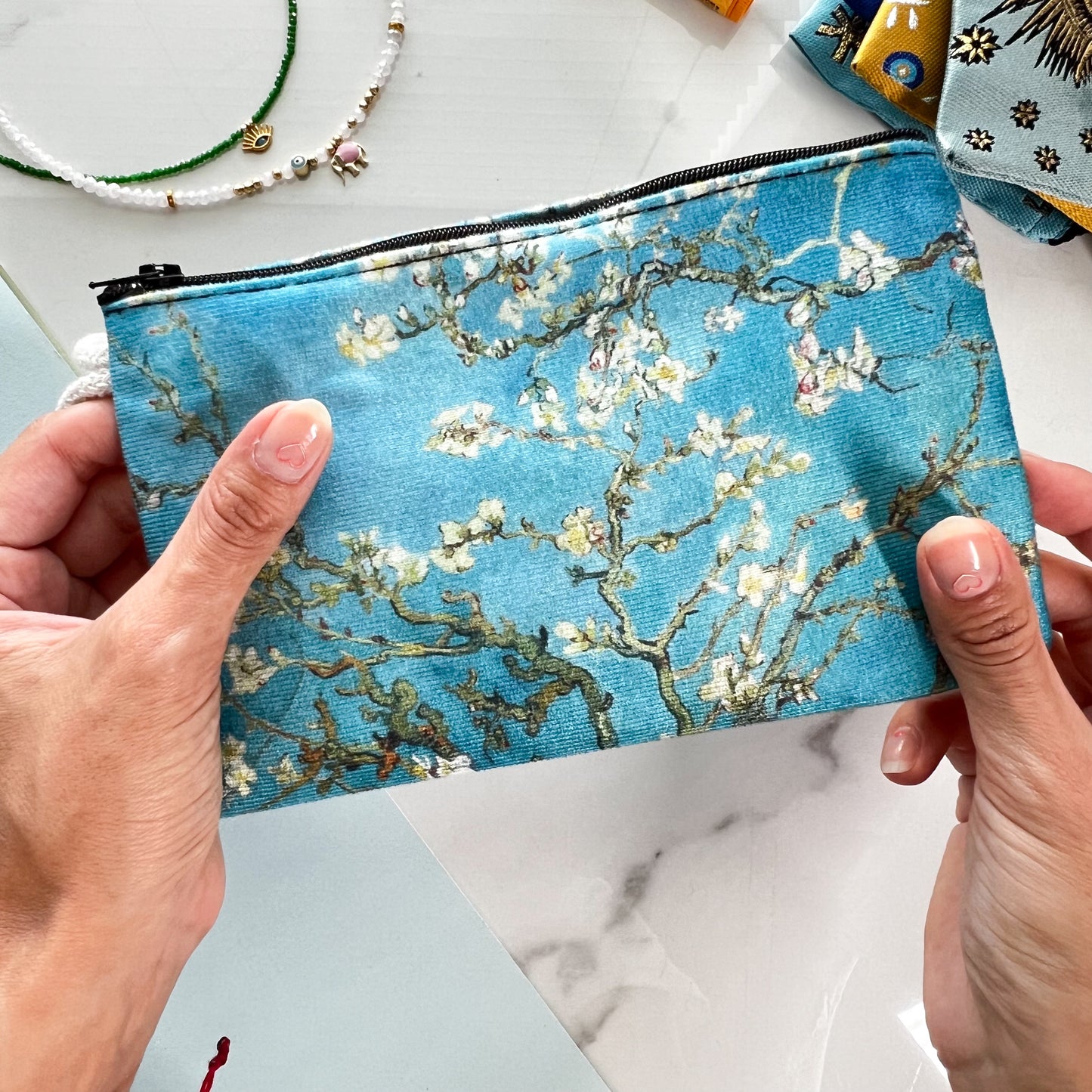Floral Coin Purse, Handmade Zipper Pouch, Cute Gift for Women
