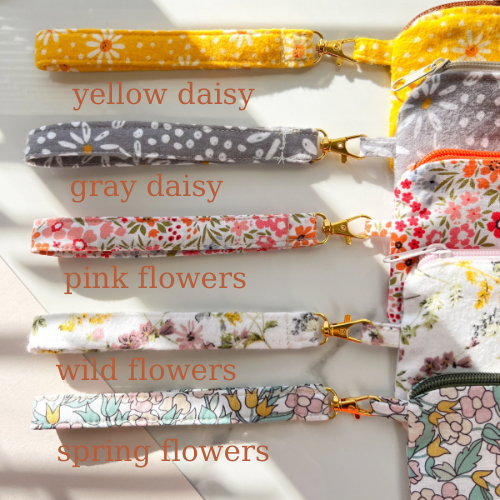 Floral Wristlet Keychain, Cute Wristlet for Purses and Wallets