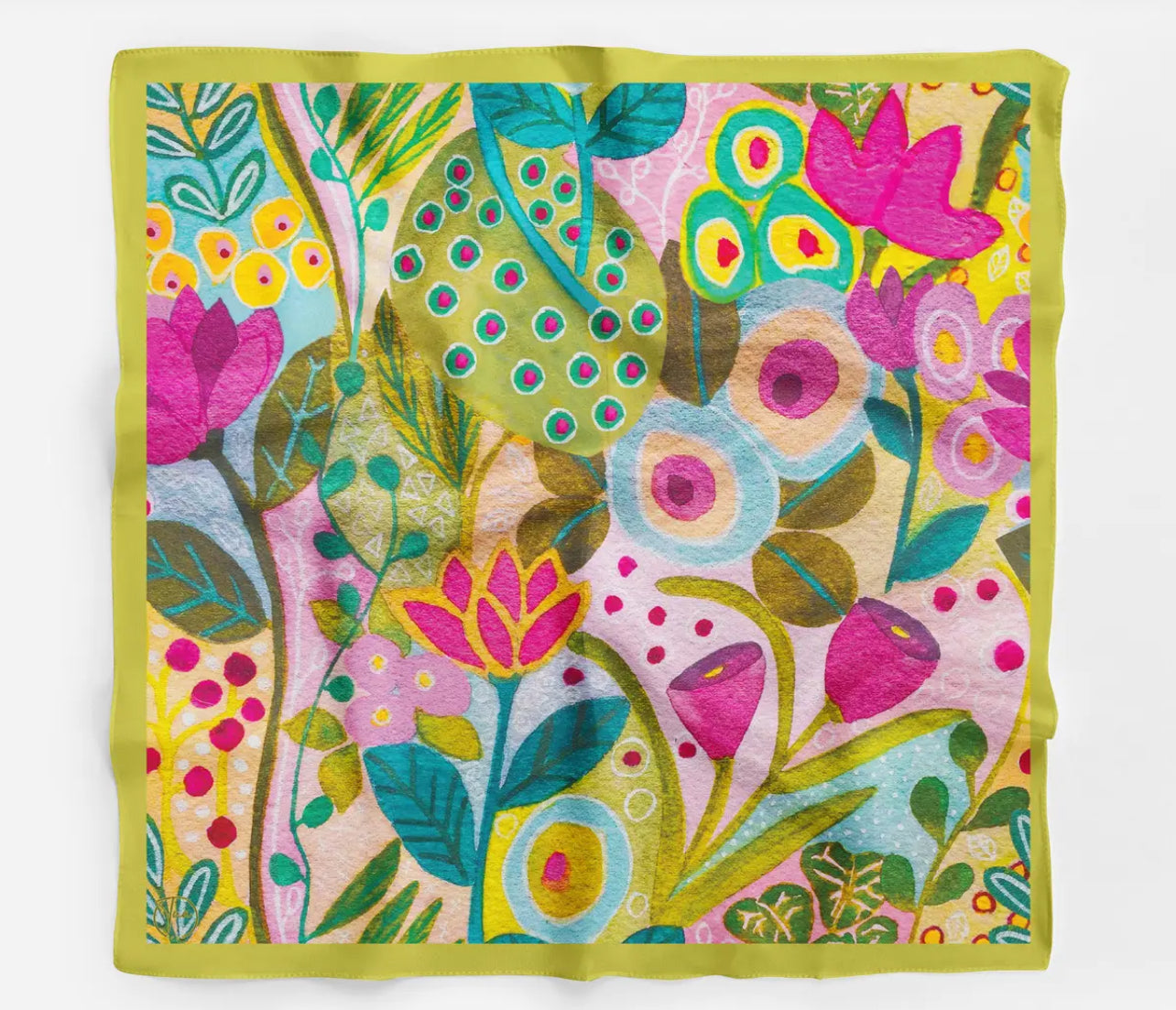 Soft and Silky Scarf, Floral Scarf, Square Bandana