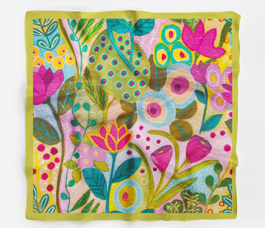 Soft and Silky Scarf, Floral Scarf, Square Bandana