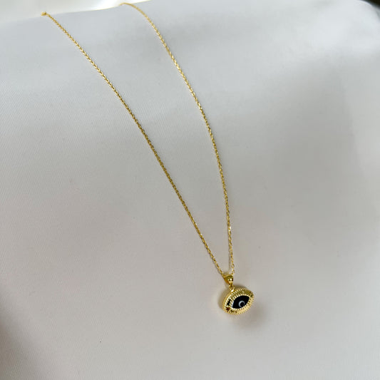 Evil Eye Silver Necklace with Charm, Bohemian Jewelry for Women