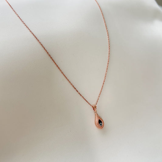 Sterling Silver Necklace, Evil Eye Necklace, Boho Charm Necklace