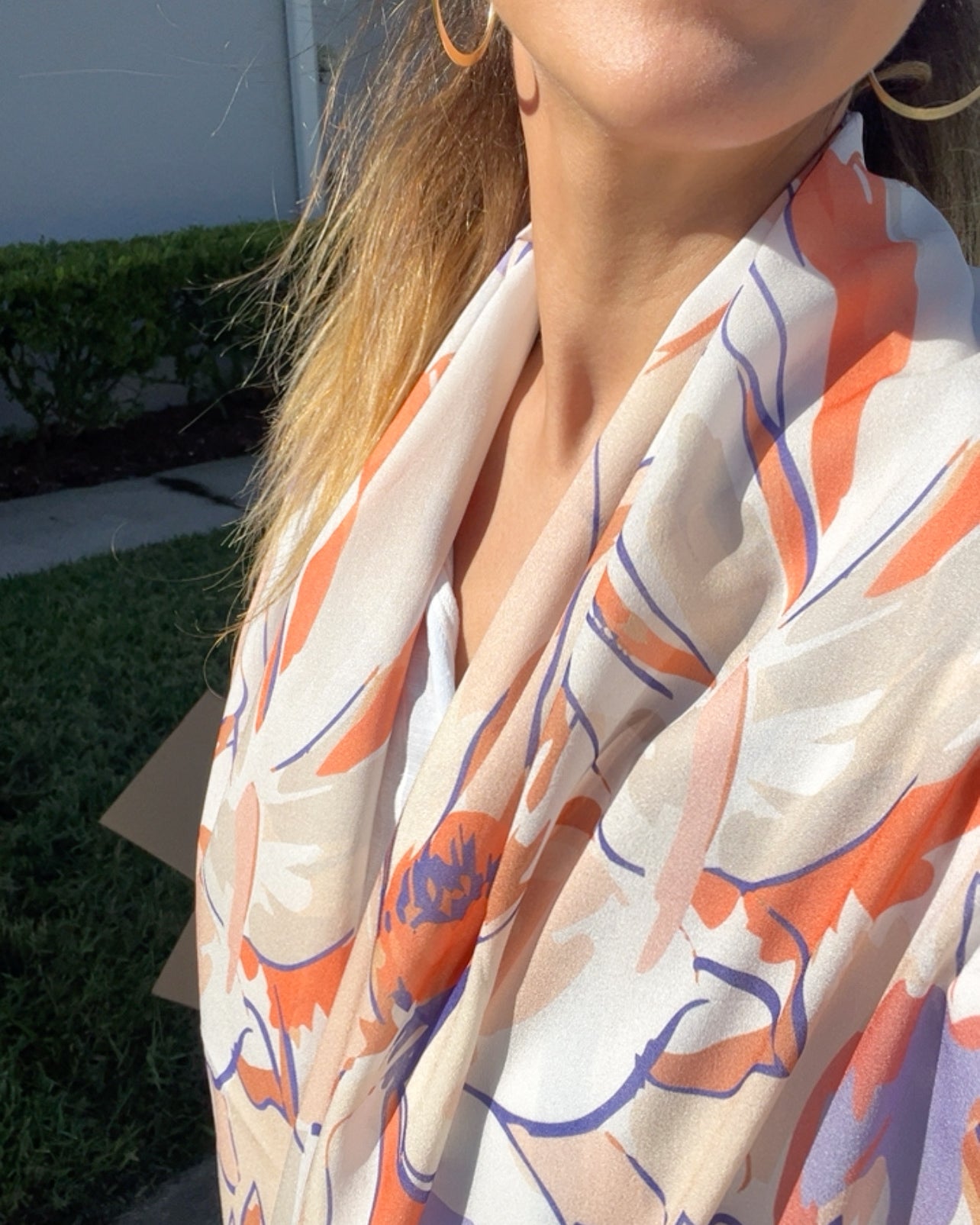 Super Soft Wrap, Silky Pashmina for Women, Floral Scarf