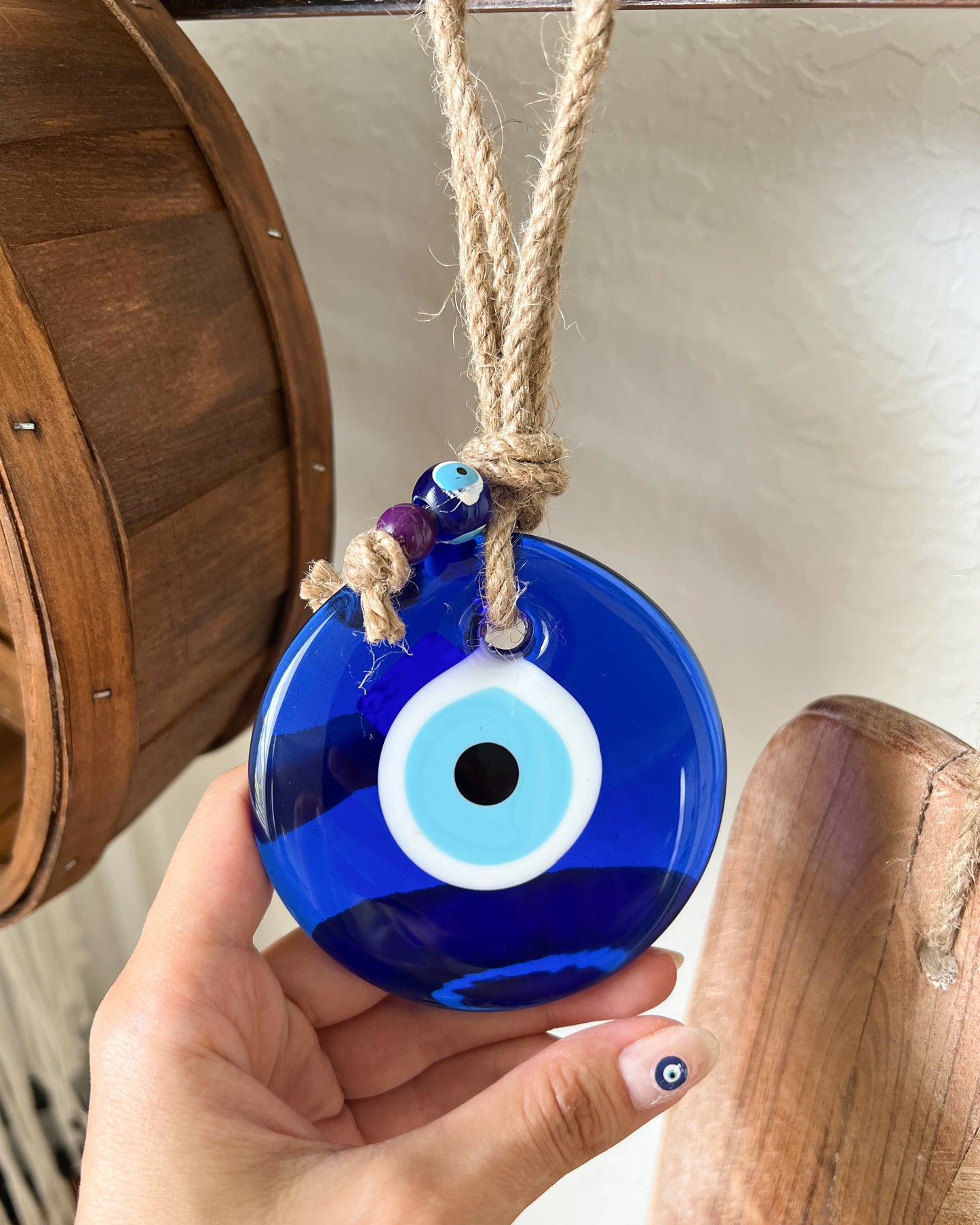 Large Boho Wall Hanging, Evil Eye Decor