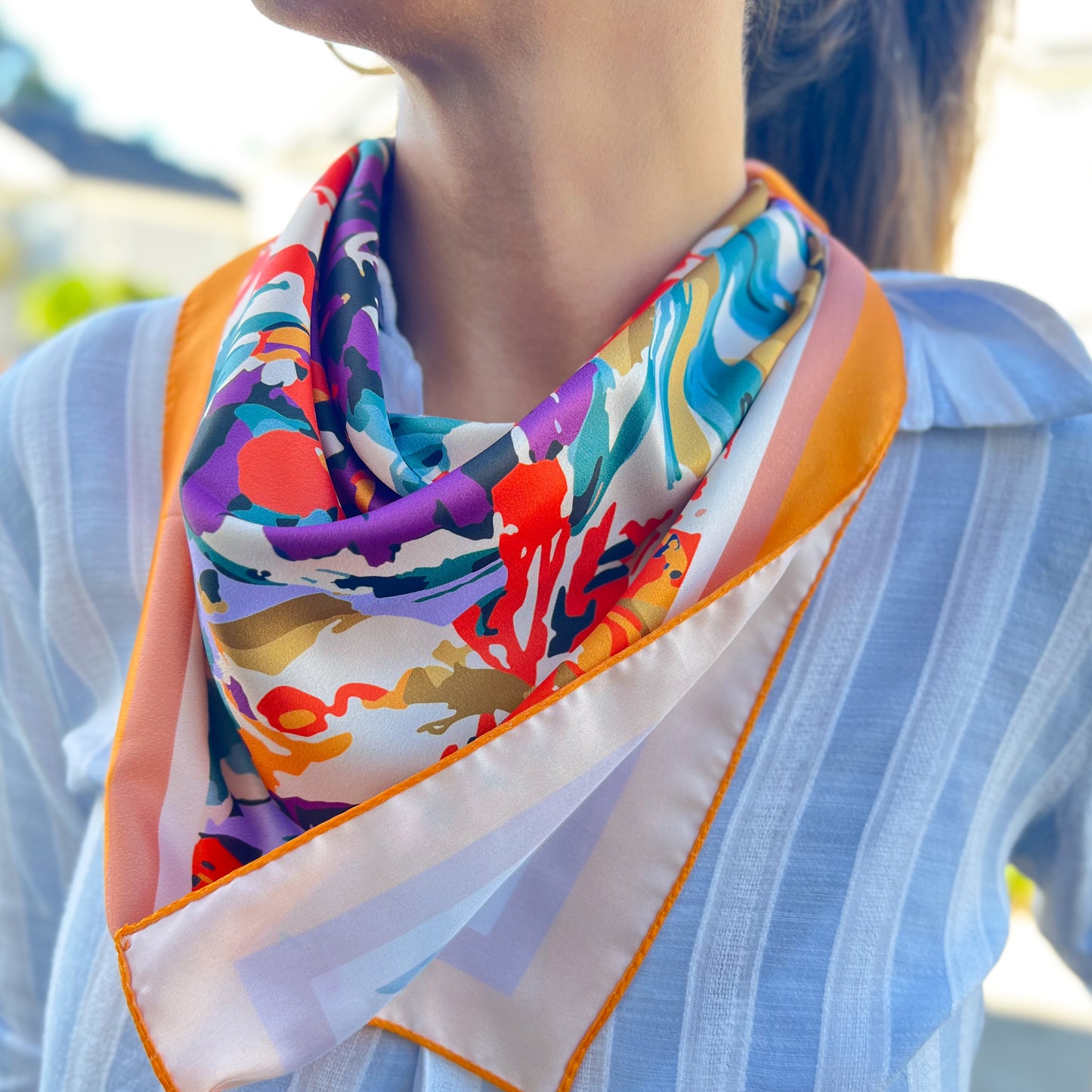 Satin Bandana, Floral Bandana, Soft Headband