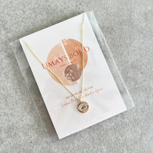 Gold Plated Silver Necklace, Medallion Necklace, Boho Jewelry
