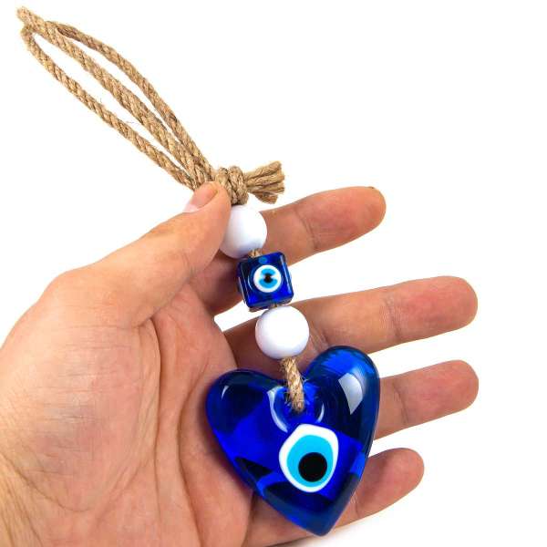 Heart Shaped Evil Eye, Cute Wall Hanging, Boho Decor