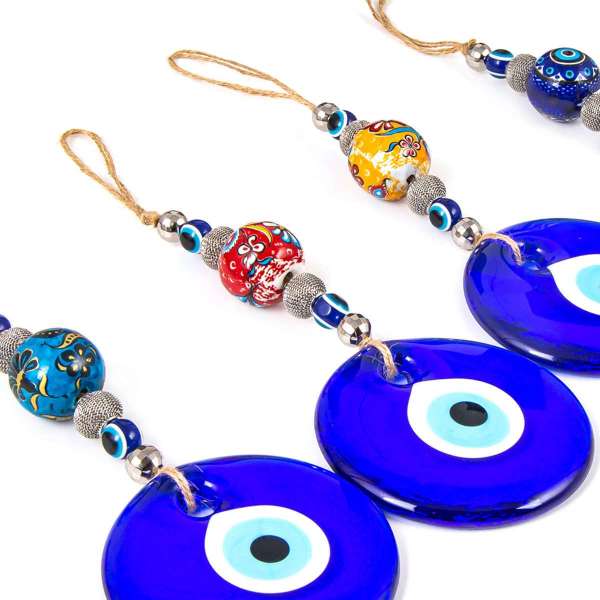 Evil Eye Wall Hanging with Handpainted Globe