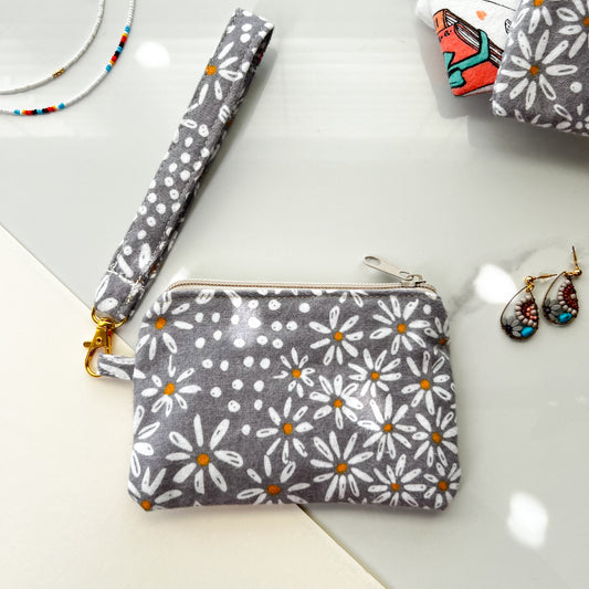Cute Pouch with Wristlet, Handmade Coin Purse