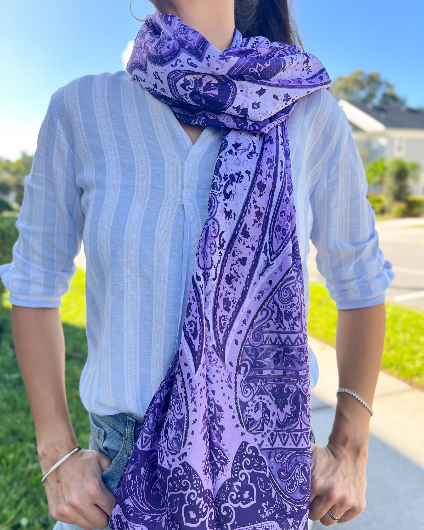 Purple Pashmina, Soft and Silky Wrap
