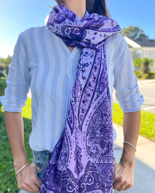Purple Pashmina, Soft and Silky Wrap