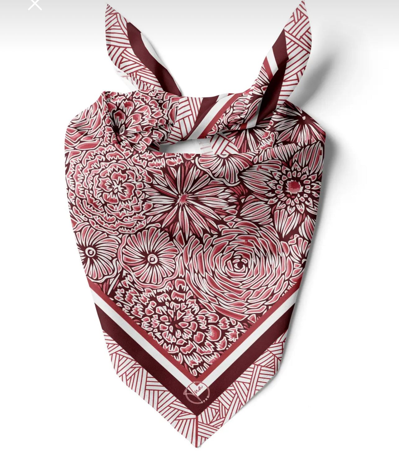 Floral Square Scarf, Soft Bandana, Luxury Scarf