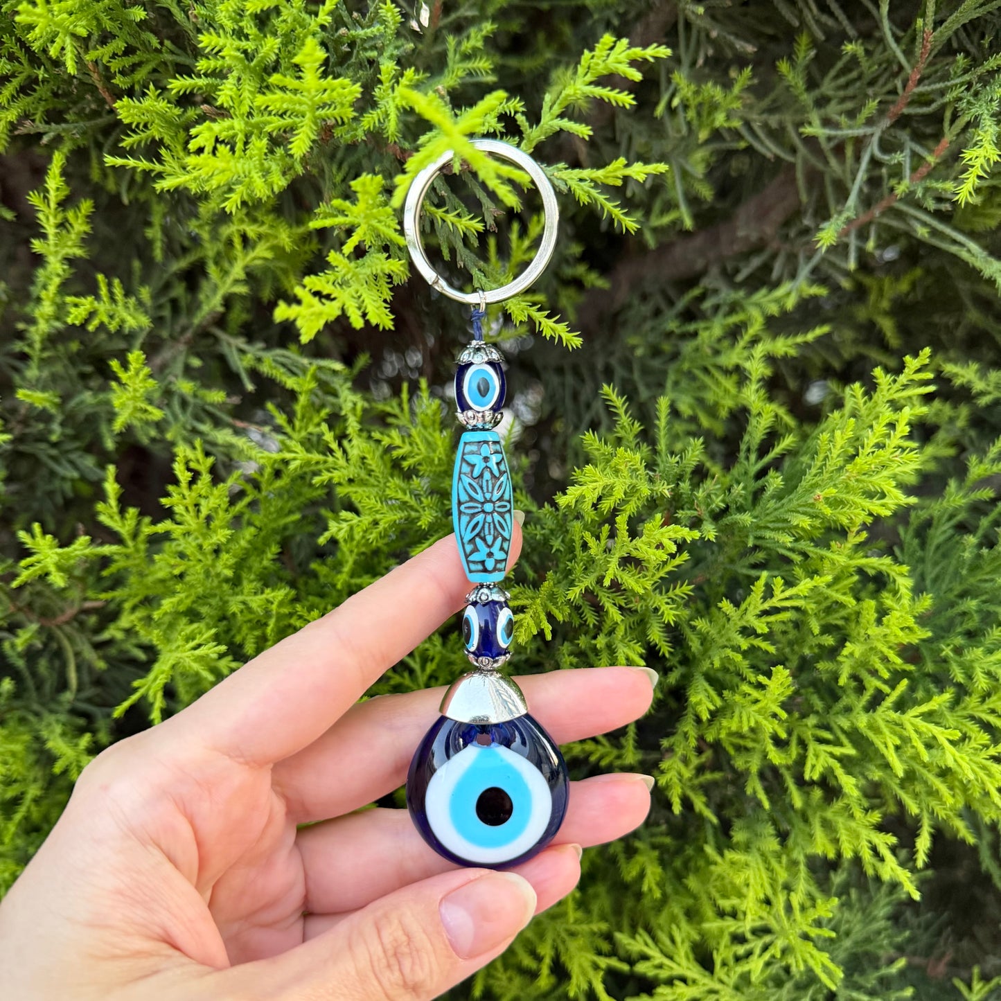 Beaded Evil Eye Keychain, Evil Eye Favors, Bohemian Accessory