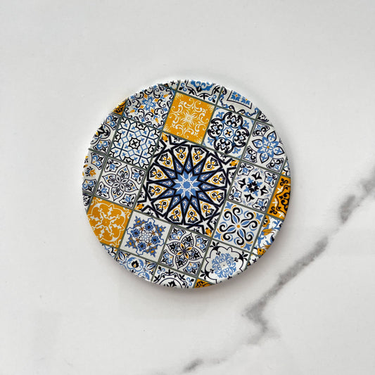 Mediterranean Style Coaster, Tin Coaster, Home Decor