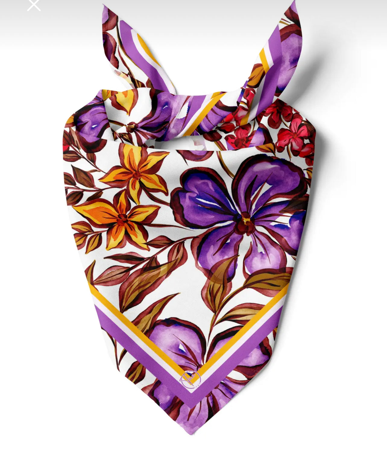 Floral Bandana, Luxury Bandana, Satin Bandana