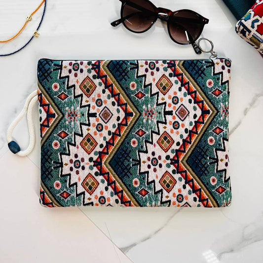 Fabric Slim Clutch With Wristlet, Wallet with Wristlet
