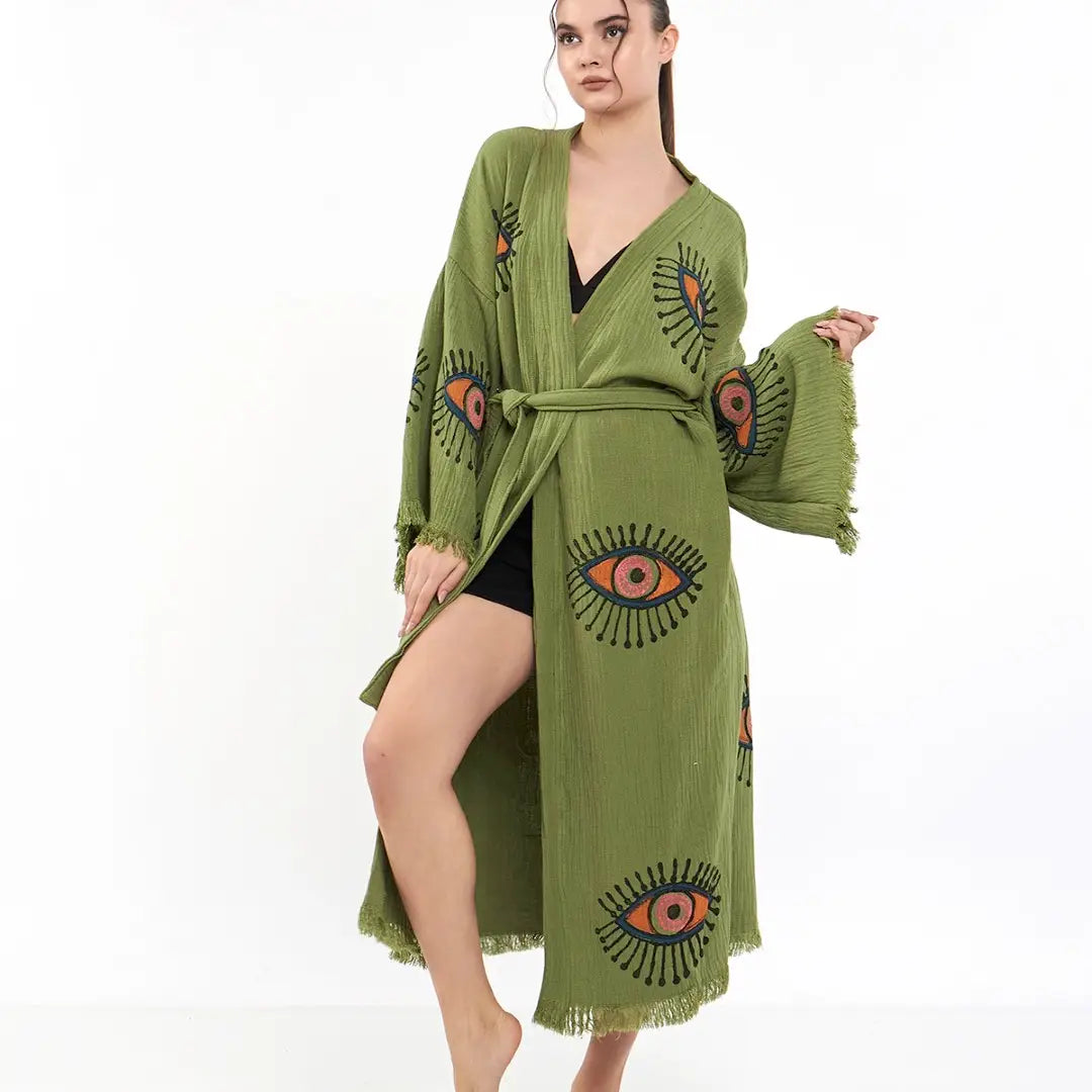 Evil Eye Kimono, Evil Eye Kaftan, Boho Kimono